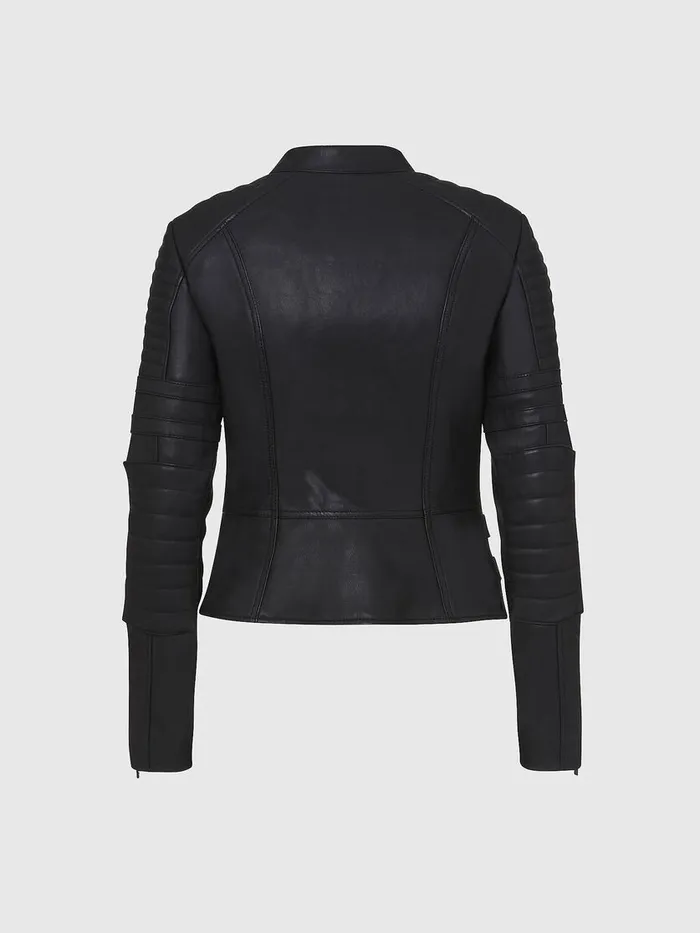 Diesel Leather Jackets Womens LIGENEW Black
