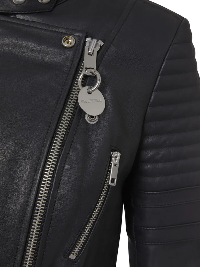 Diesel Leather Jackets Womens LIGENEW Black