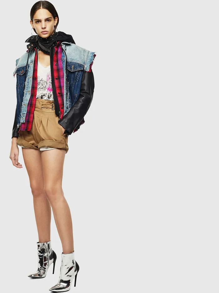 Diesel Leather Jackets Womens LMARALI BlueBlack
