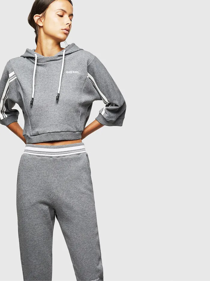 Diesel Loungewear Womens UFLTVERTIXCROP Grey
