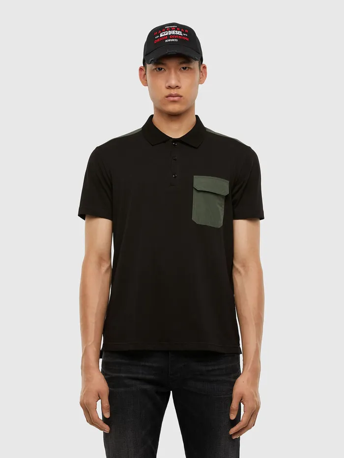 Diesel Polos Mens THARLY BlackGrey Popular