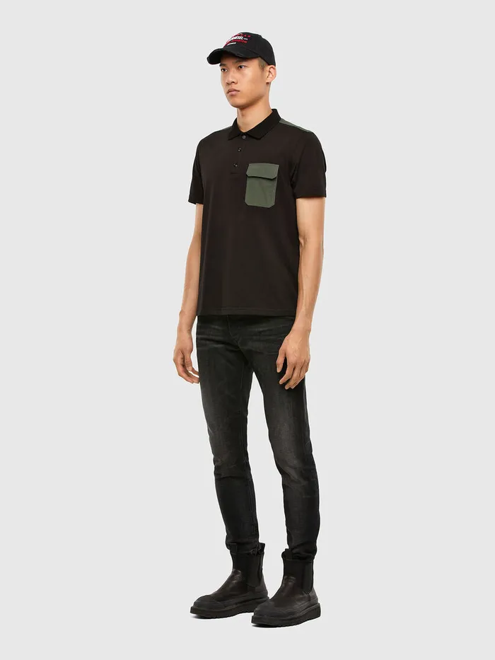 Diesel Polos Mens THARLY BlackGrey Popular