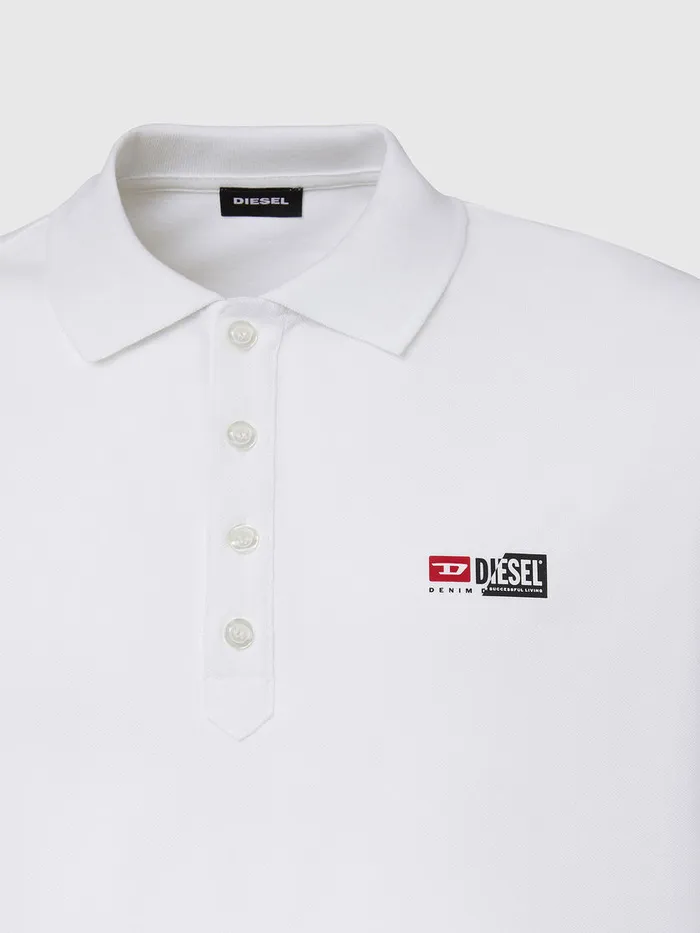 Diesel Polos Mens TWEETSPLIT White Gift for Friend