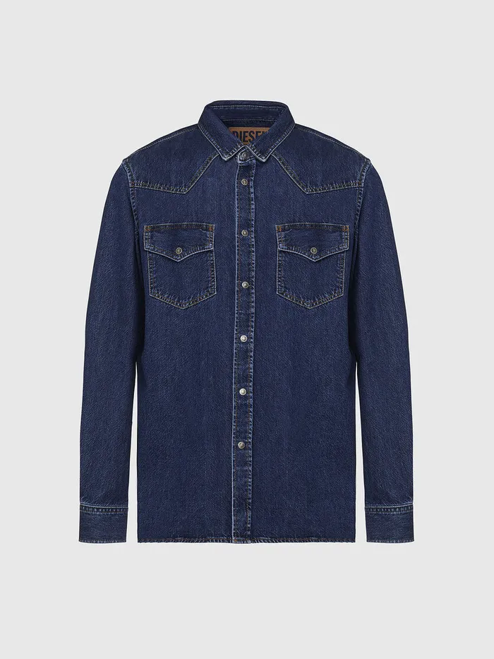Diesel Shirts Mens DEASTP Dark Blue For Sale
