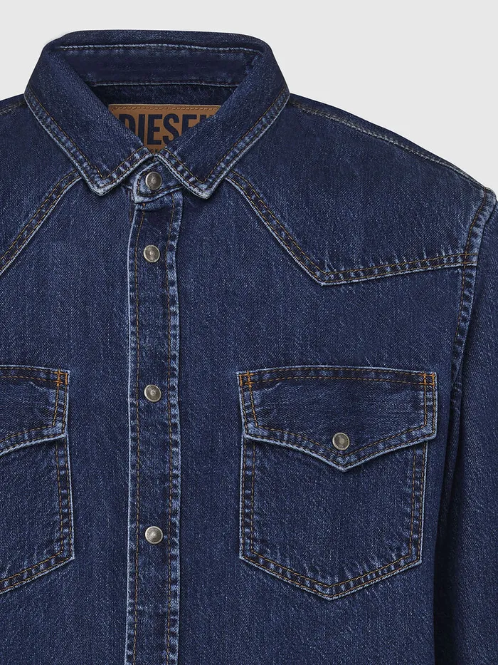 Diesel Shirts Mens DEASTP Dark Blue For Sale