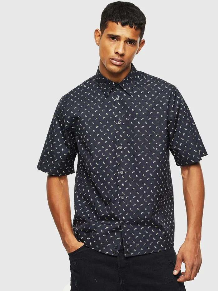 Diesel Shirts Mens SATWOODB Black Gift for Friend