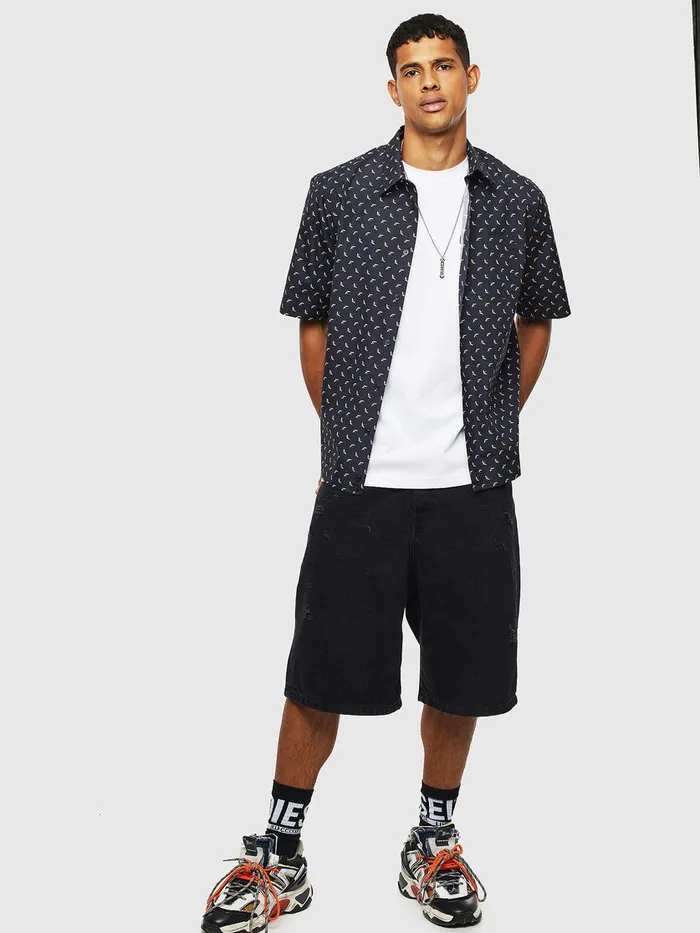 Diesel Shirts Mens SATWOODB Black Gift for Friend