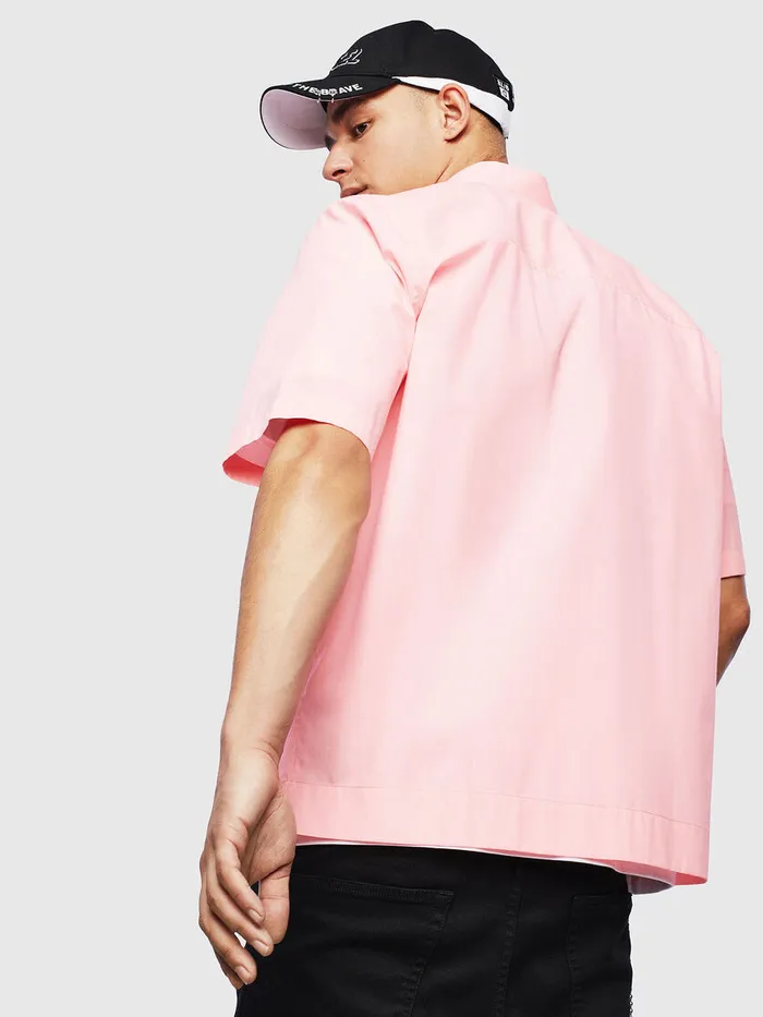 Diesel Shirts Mens SFRYFLUO Pink Gift for Friend