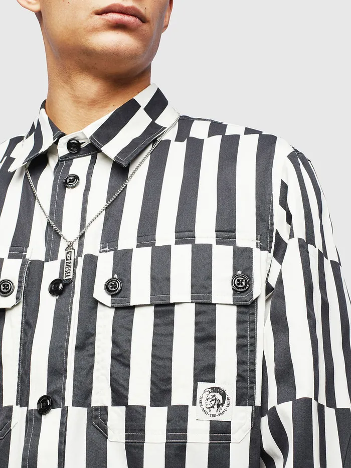 Diesel Shirts Mens SJESSYB WhiteBlack For Sale