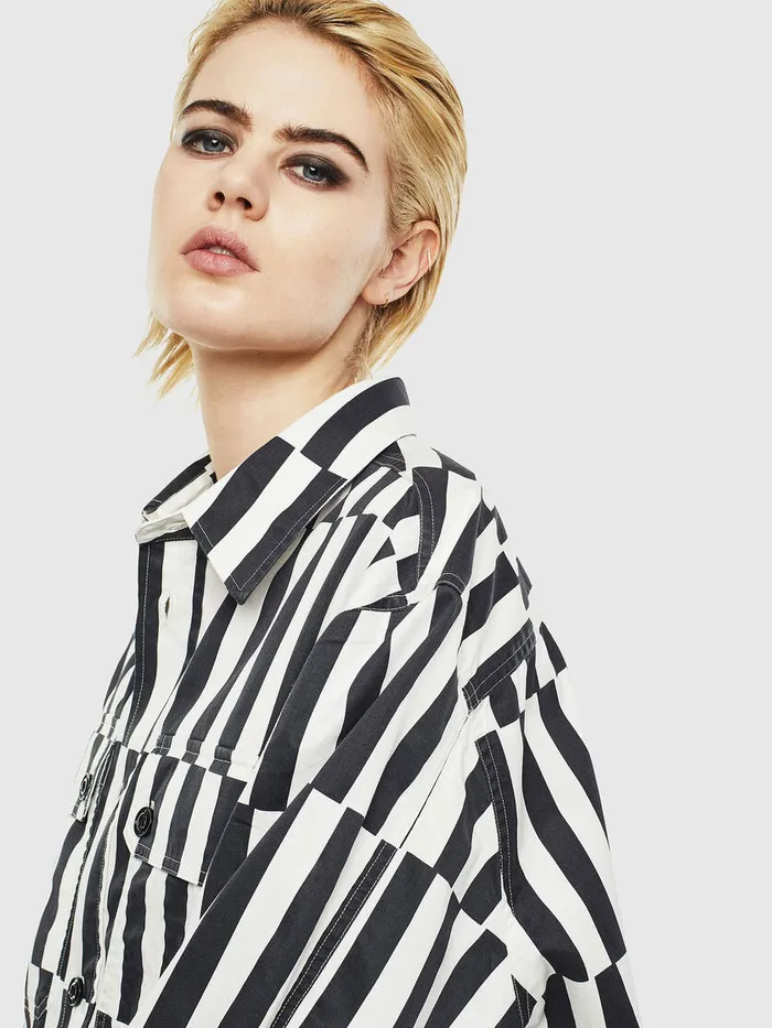 Diesel Shirts Mens SJESSYB WhiteBlack For Sale