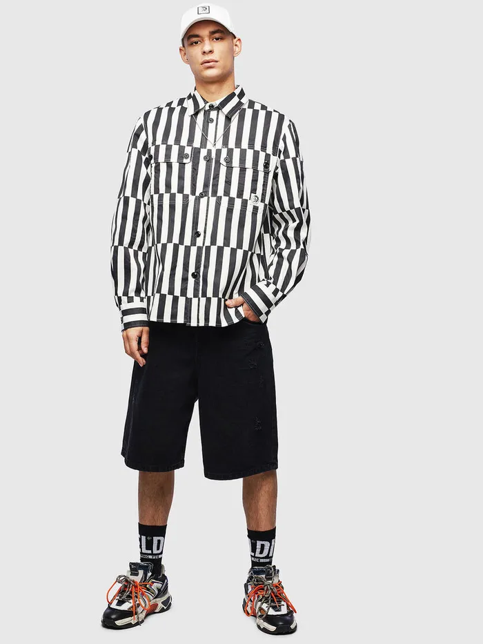 Diesel Shirts Mens SJESSYB WhiteBlack For Sale