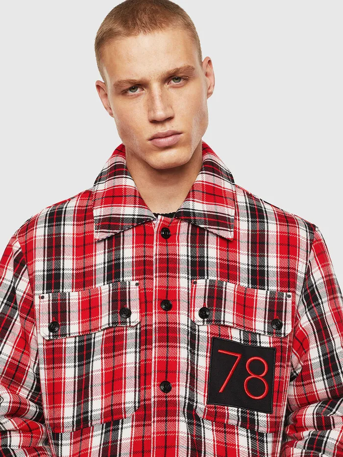 Diesel Shirts Mens SJOHNS RedBlack Popular