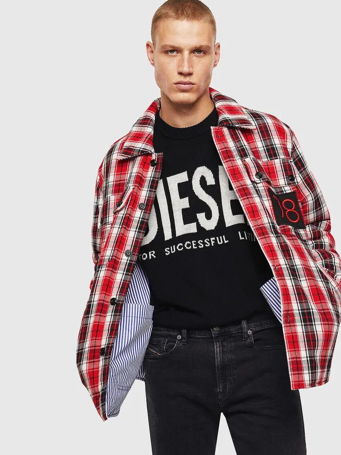 Diesel Shirts Mens SJOHNS RedBlack Popular