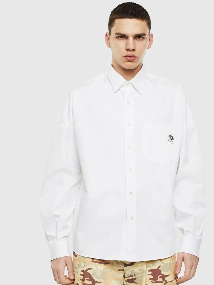 Diesel Shirts Mens SLOOMY White For Sale