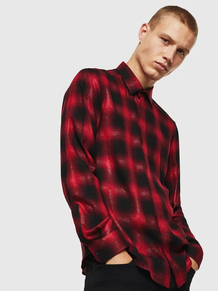 Diesel Shirts Mens SMARLENEC RedBlack Gift 4 You