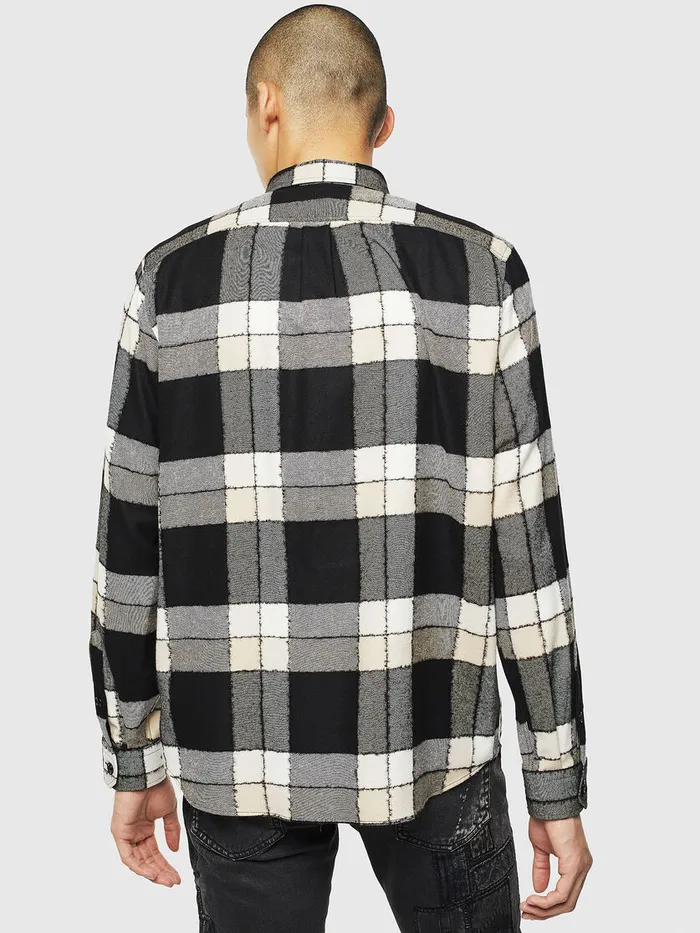 Diesel Shirts Mens SMILLERCOUPE BlackWhite Cheap On Sale