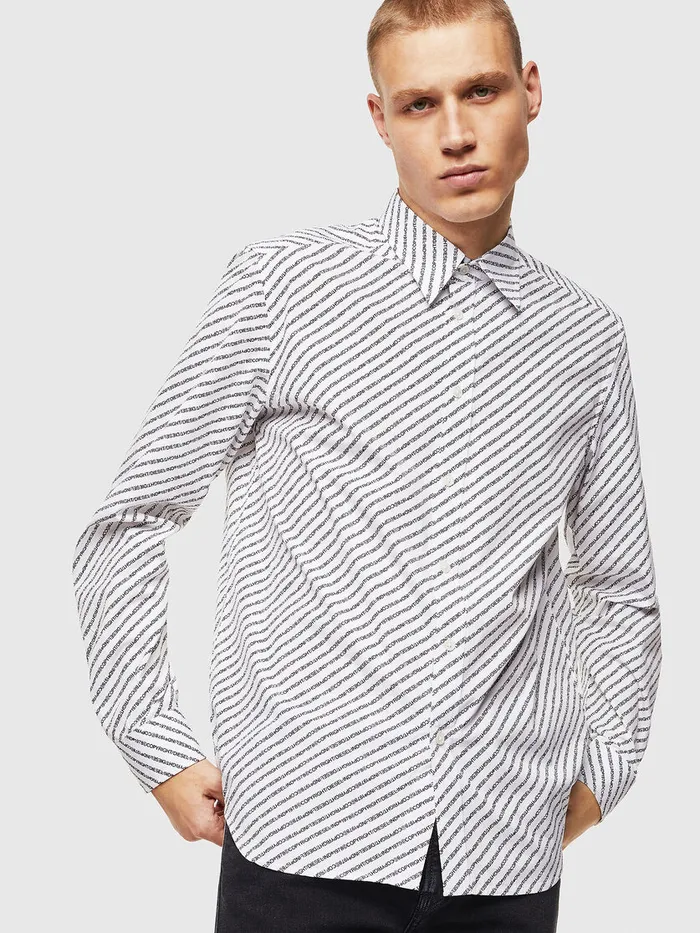 Diesel Shirts Mens SPENNCOPY White On Sale