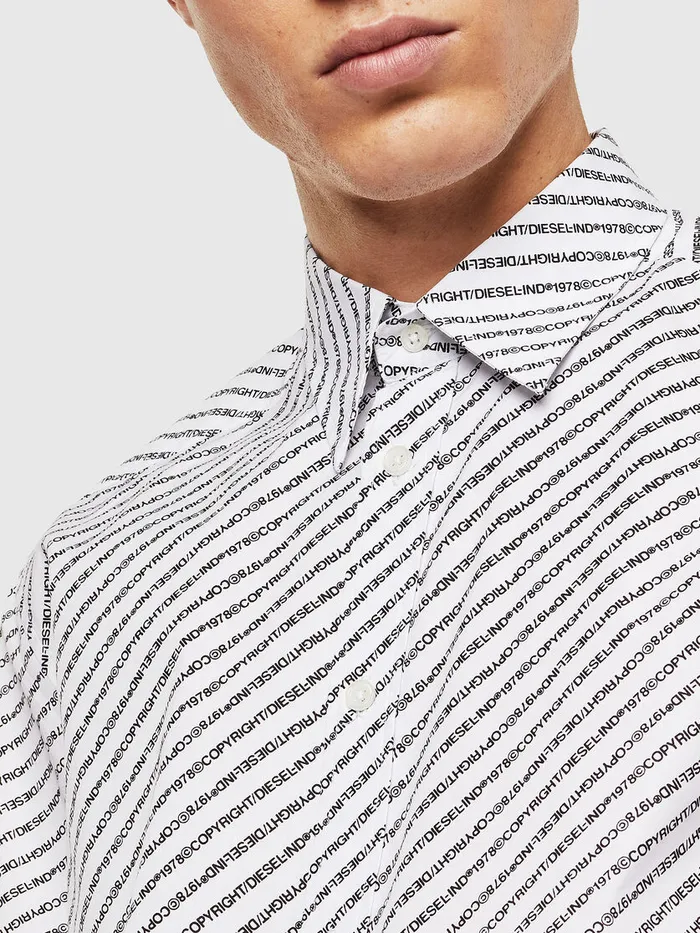 Diesel Shirts Mens SPENNCOPY White On Sale