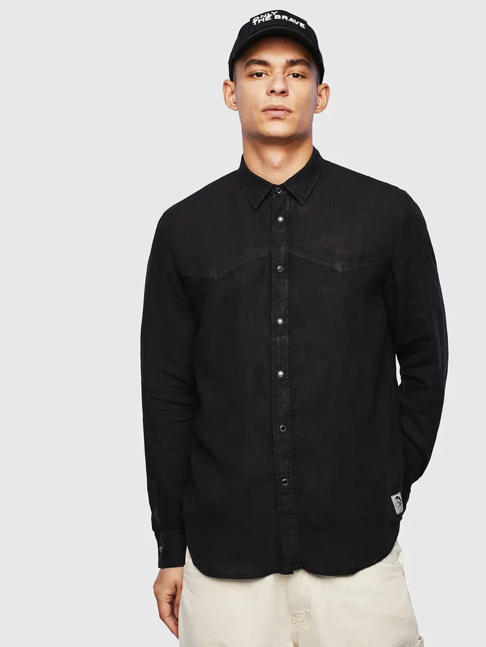 Diesel Shirts Mens SPLANB Black Popular