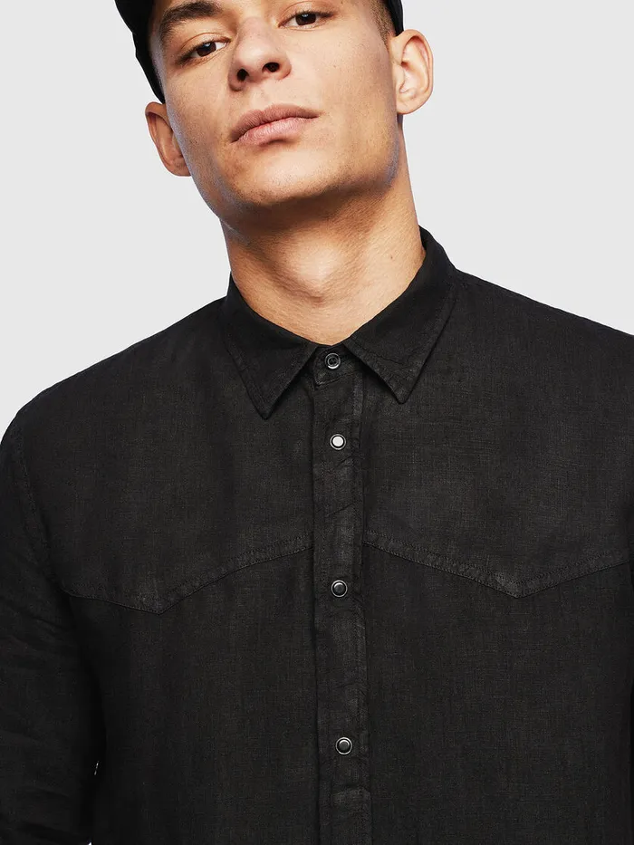 Diesel Shirts Mens SPLANB Black Popular