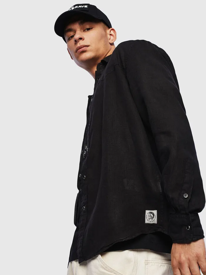Diesel Shirts Mens SPLANB Black Popular