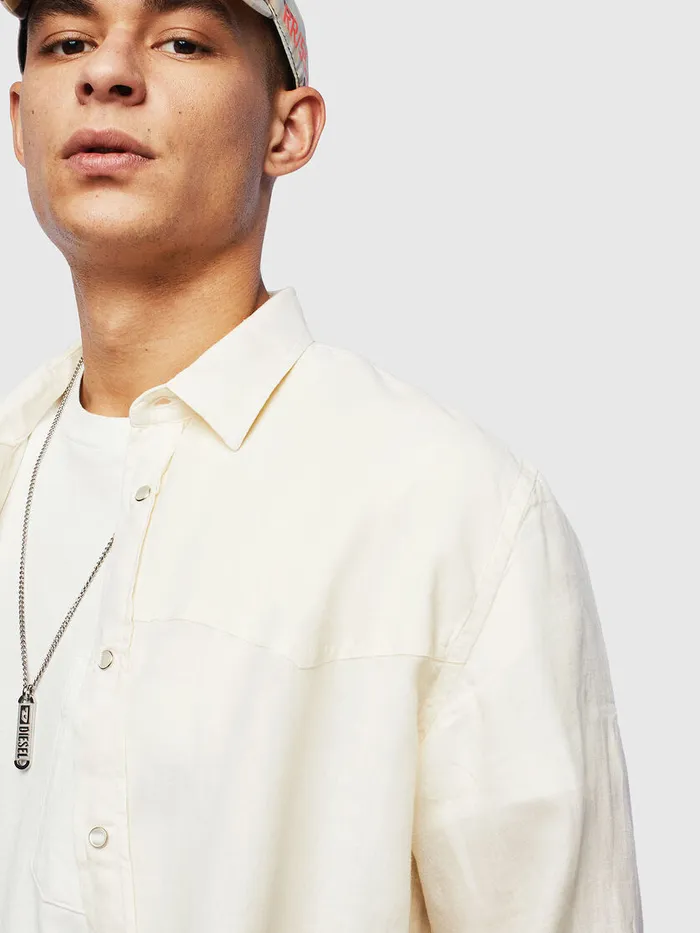 Diesel Shirts Mens SPLANB White Casaul