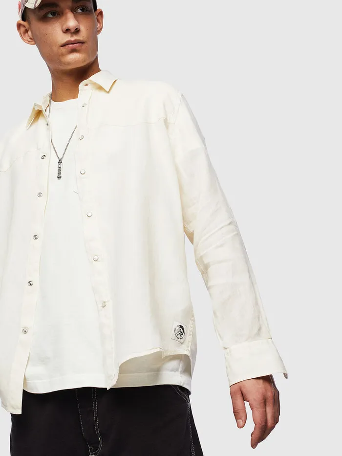 Diesel Shirts Mens SPLANB White Casaul