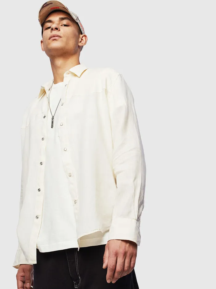 Diesel Shirts Mens SPLANB White Casaul