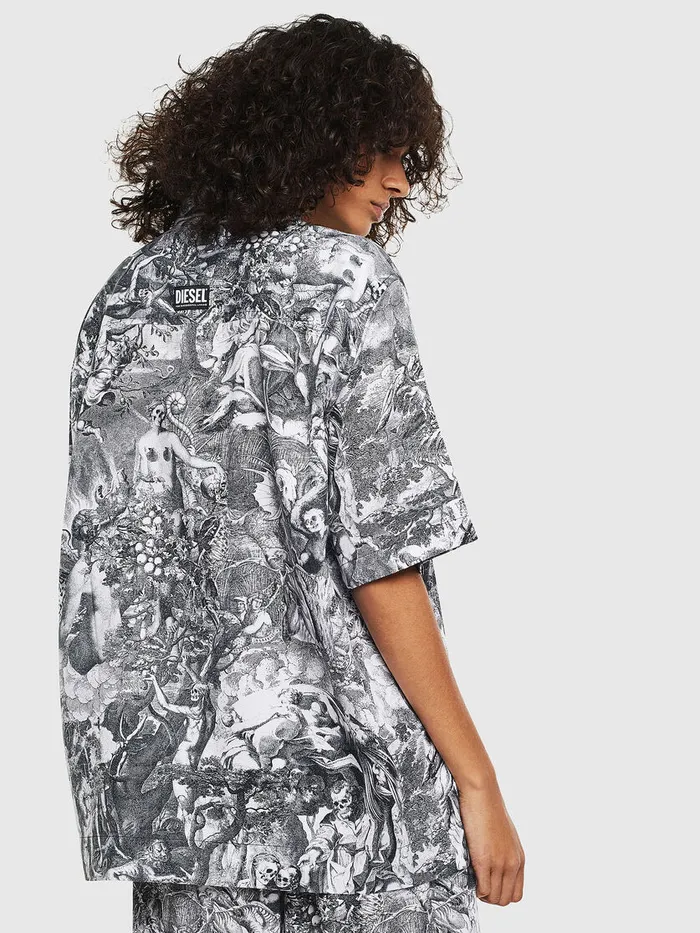 Diesel Shirts Womens CFRY BlackWhite On Sale