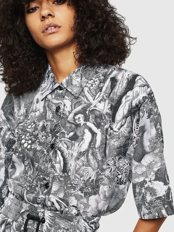 Diesel Shirts Womens CFRY BlackWhite On Sale