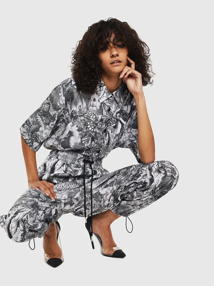 Diesel Shirts Womens CFRY BlackWhite On Sale
