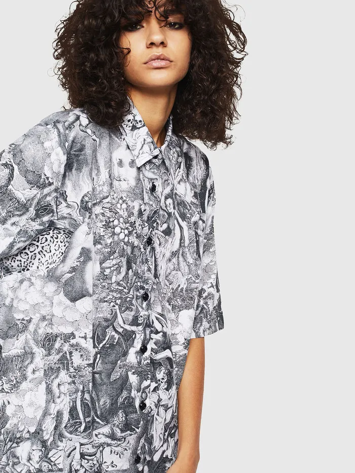 Diesel Shirts Womens CFRY BlackWhite On Sale