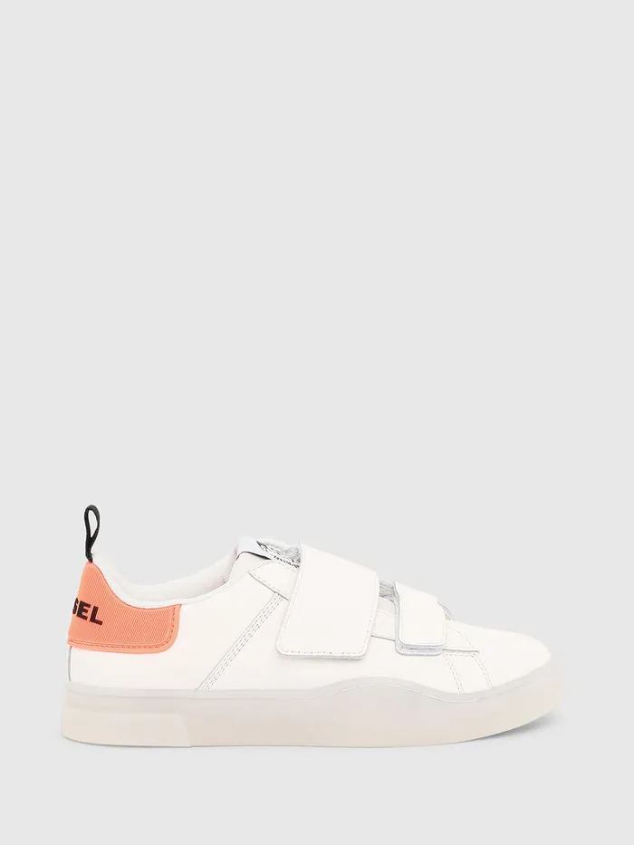 Diesel Sneakers Womens SCLEVER LOW STRAP W WhitePink Cheap On Sale