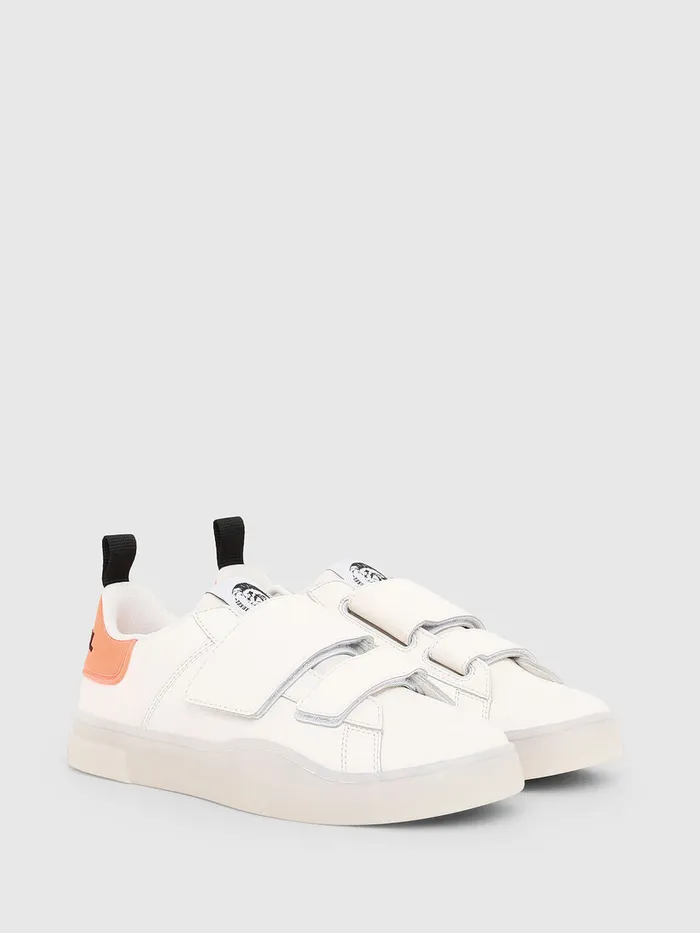 Diesel Sneakers Womens SCLEVER LOW STRAP W WhitePink Cheap On Sale