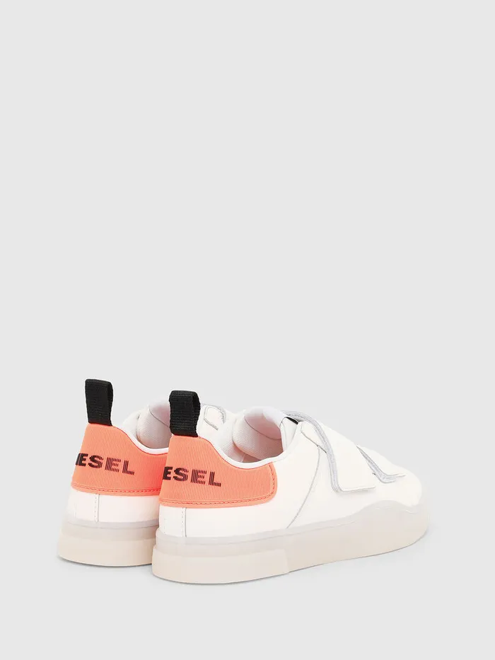 Diesel Sneakers Womens SCLEVER LOW STRAP W WhitePink Cheap On Sale