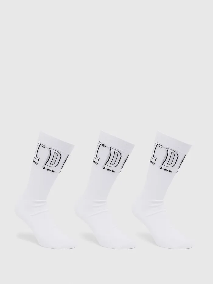 Diesel Socks Mens SKMHERMINETHREEPAC White On Sale