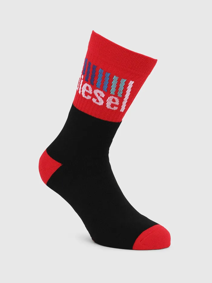 Diesel Socks Mens SKMRAY BlackRed Online