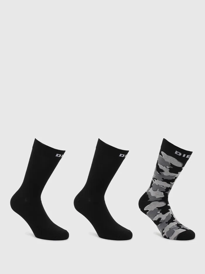 Diesel Socks Mens SKMRAYTHREEPACK BlackGrey Casaul
