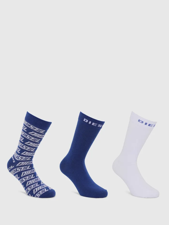 Diesel Socks Mens SKMRAYTHREEPACK BlueWhite On Sale