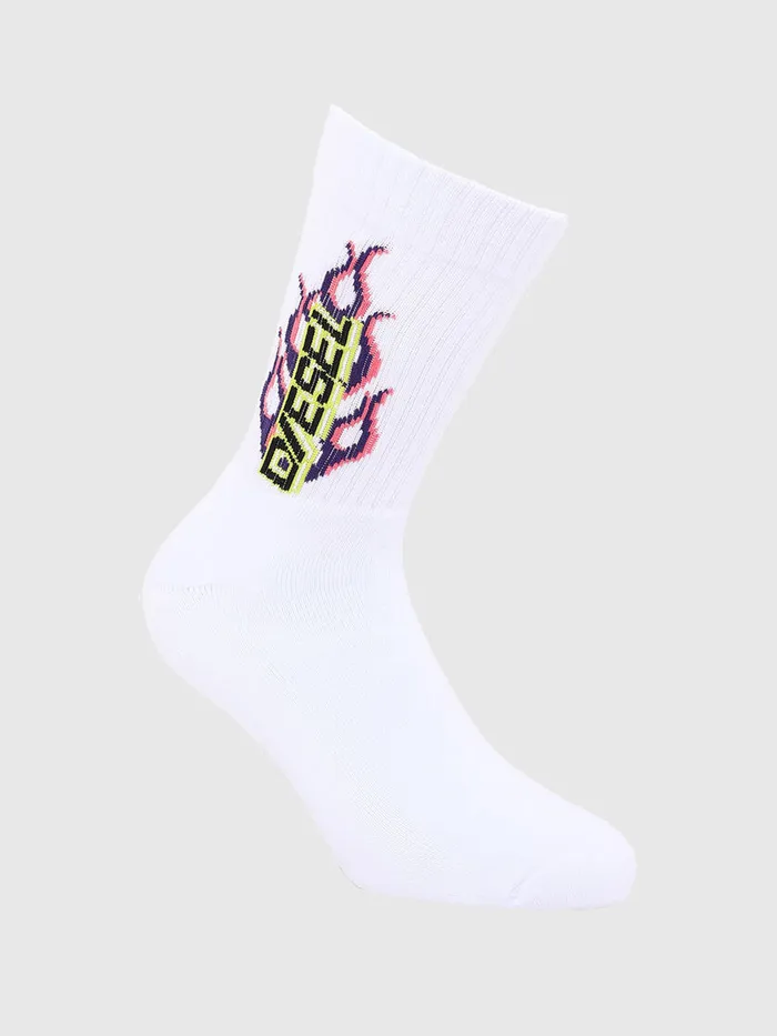 Diesel Socks Mens SKMRAY White Cheap On Sale