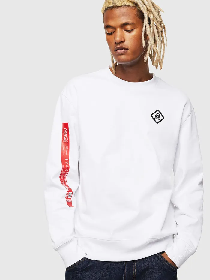 Diesel Sweaters Mens CCSBAYCOLA White Cheap On Sale