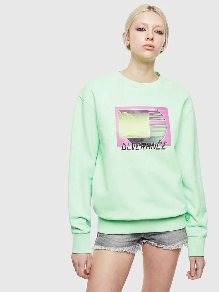 Diesel Sweaters Mens SBIAYFLUO Green Fluo Gift Ideas