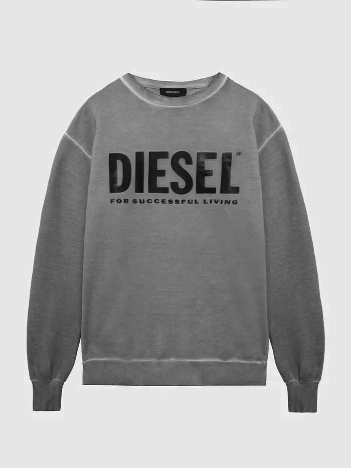 Diesel Sweaters Mens SGIRDIVISIONLOGO Grey Casaul