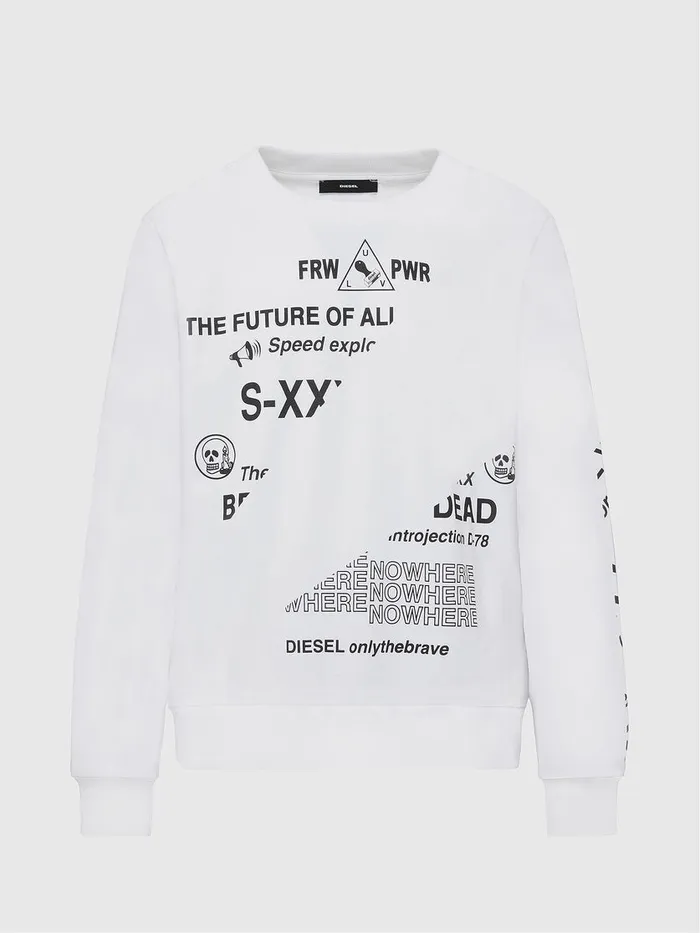 Diesel Sweaters Mens SGIRKFOLDED White Gift Ideas