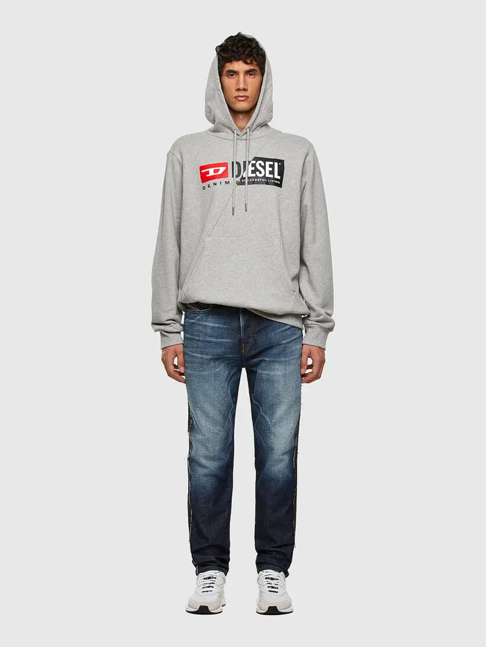 Diesel Sweaters Mens SGIRKHOODCUTY Light Grey Online