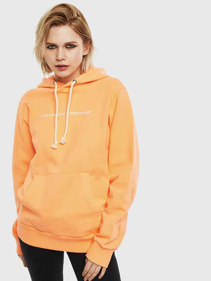 Diesel Sweaters Mens SGIRKHOODFLUO Orange On Sale