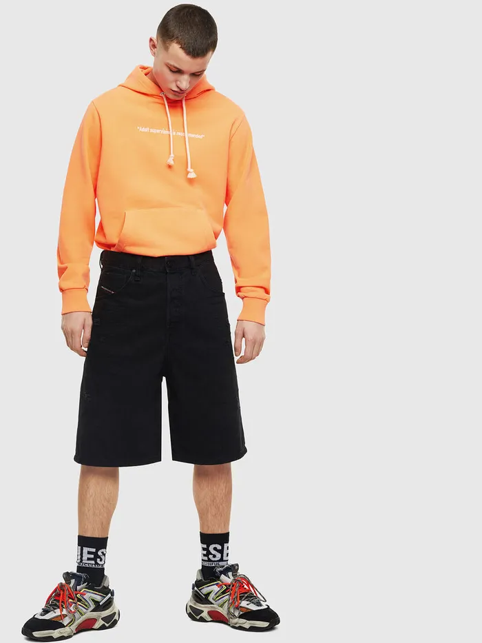 Diesel Sweaters Mens SGIRKHOODFLUO Orange On Sale
