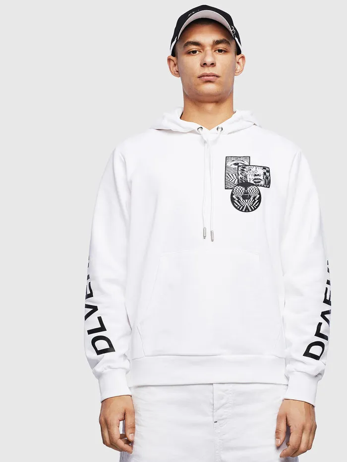 Diesel Sweaters Mens SGIRKHOODS4 White For Sale