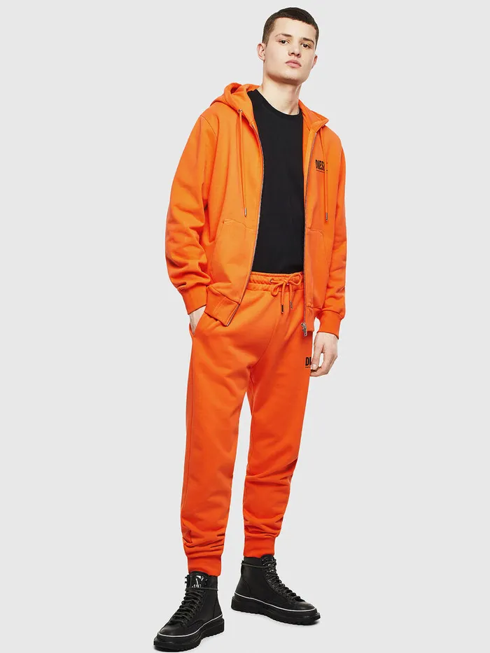 Diesel Sweaters Mens SGIRKHOODZIPLOGO Orange Cheap On Sale