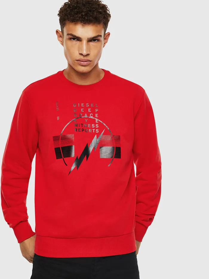 Diesel Sweaters Mens SGIRKJ2 Red Online